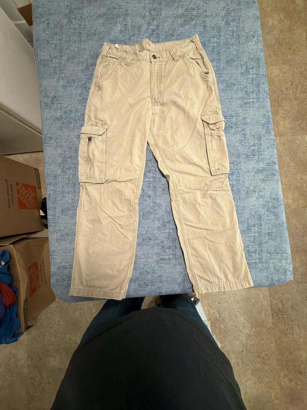 Carhartt Cargo Pants Size 33x30 Beige Relaxed Fit Ripstop Workwear